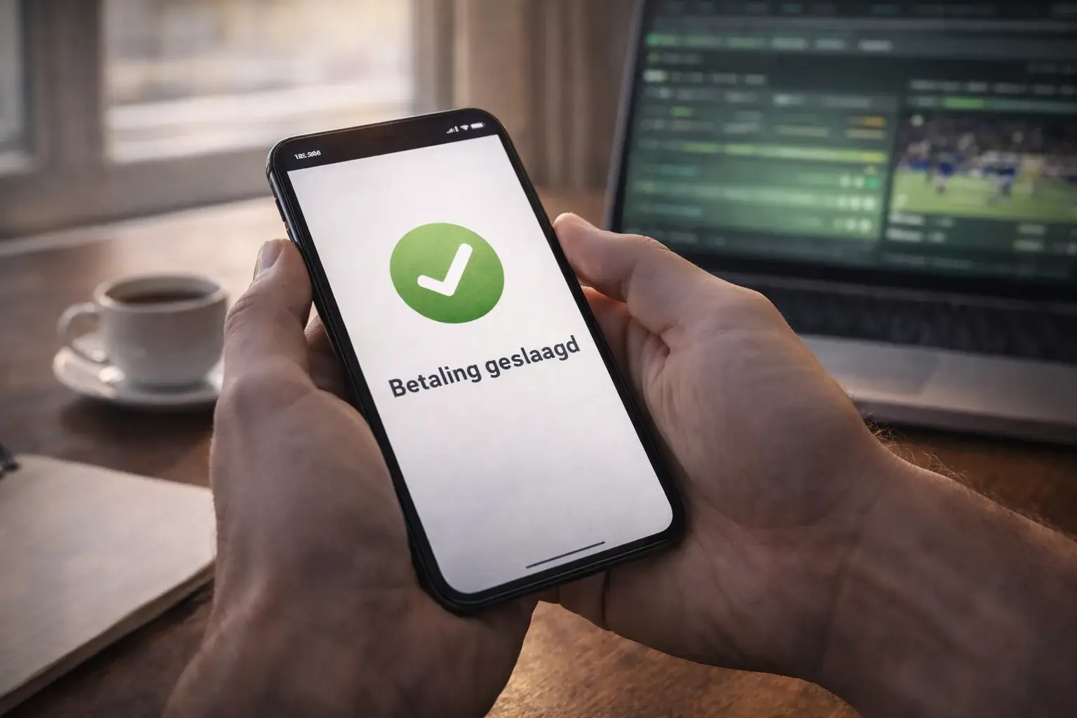 iDEAL betaling bevestigen op smartphone voor bookmaker storting