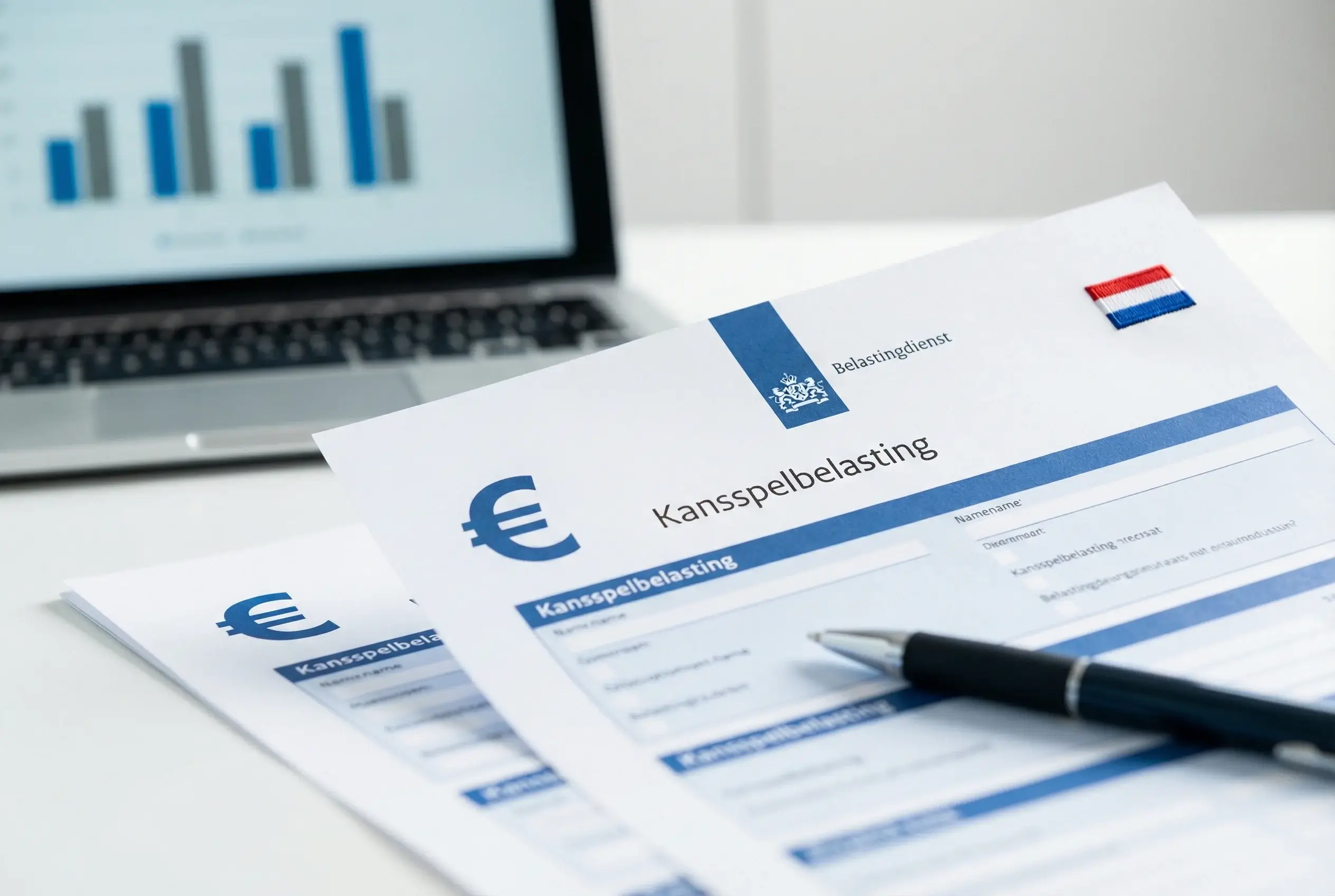 Belastingdocument met euroteken en percentage berekening