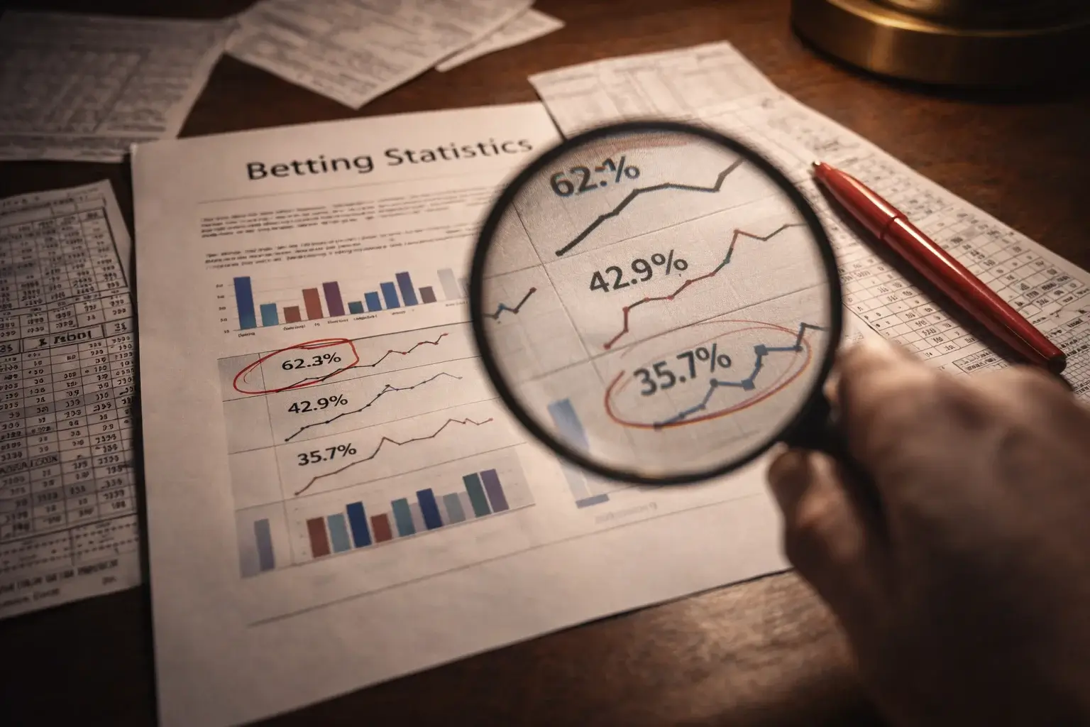 Kritische blik op tipster voorspellingen met vergrootglas en statistieken